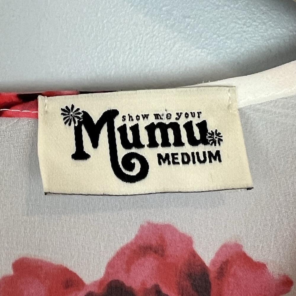 Show Me Your Mumu Runaway Mini Dress Rose Print Semi Sheer Size M - Picture 3 of 9